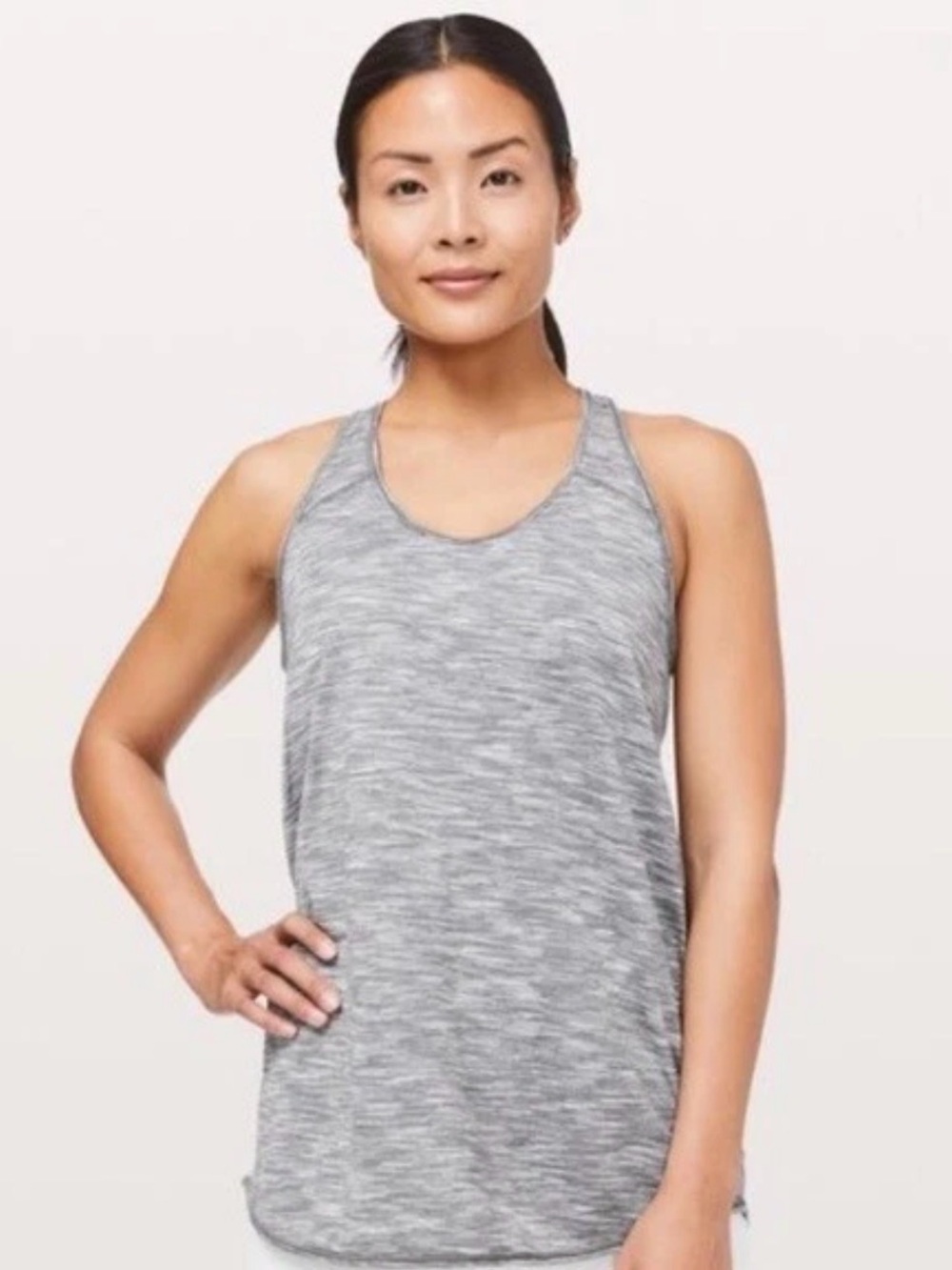 lululemon athletica Heathered gray Racerback Tank Sz 8